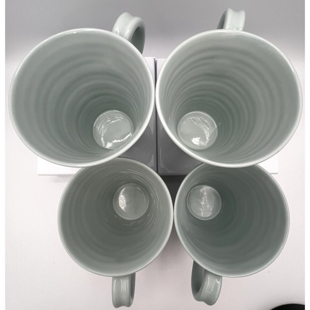4 Portmeiron Celedon Sophie Conran Ribbed Coffee Mugs Seafoam Mint Lot EUC - Picture 5 of 8